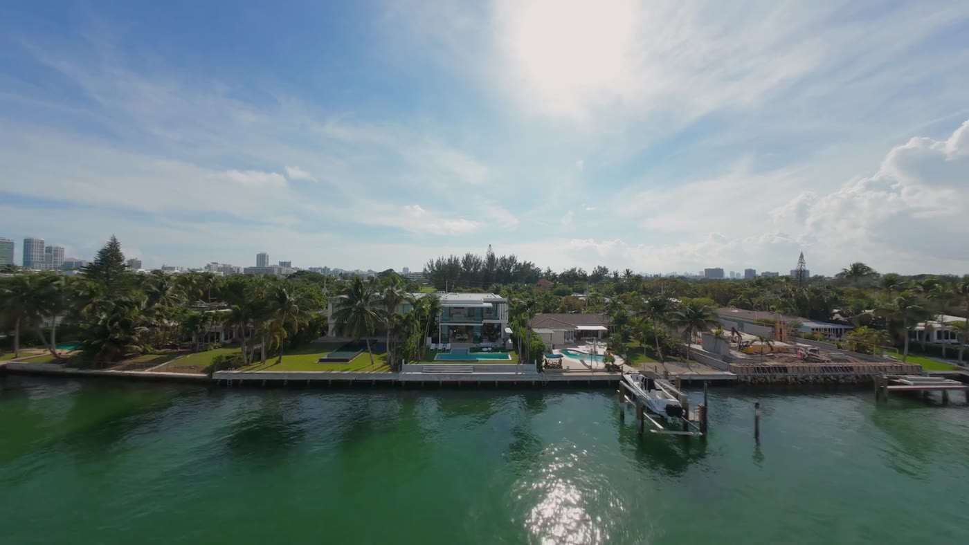 Aerial of the home on the Normandy Shores waterway